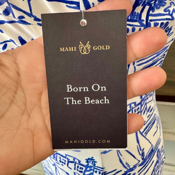 NWT Mahi Gold Schooner Dress Set Sail Sailor Blue Women's Size XS 1 - Picture 6 of 9